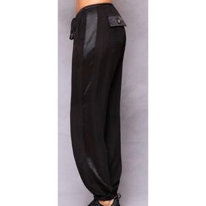 Hard Tail Forever Racer Joggers Black Cupro Satin Pants Womens XS Y2K Athleisure
